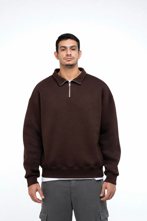 Cotton quarter zip up