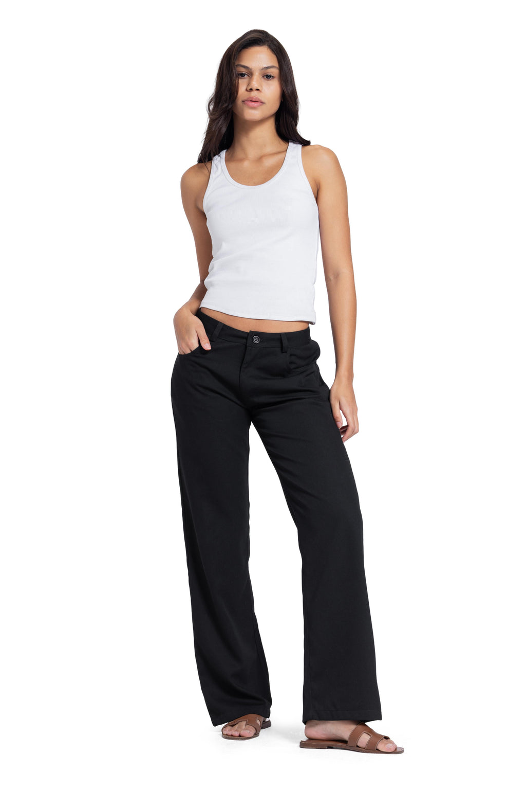 Straight leg trousers