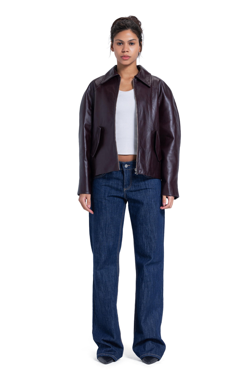 Nappa burgundy jacket