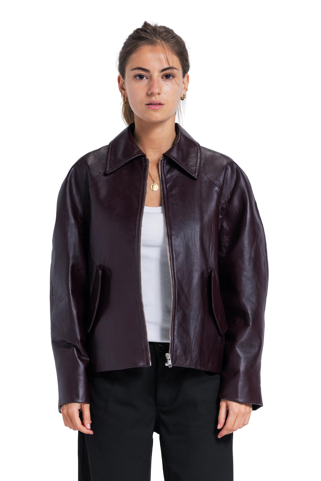 Nappa burgundy jacket
