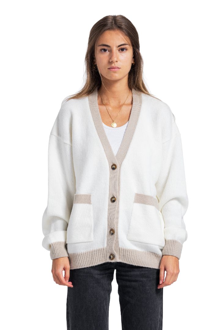 Two tone knit cardigan