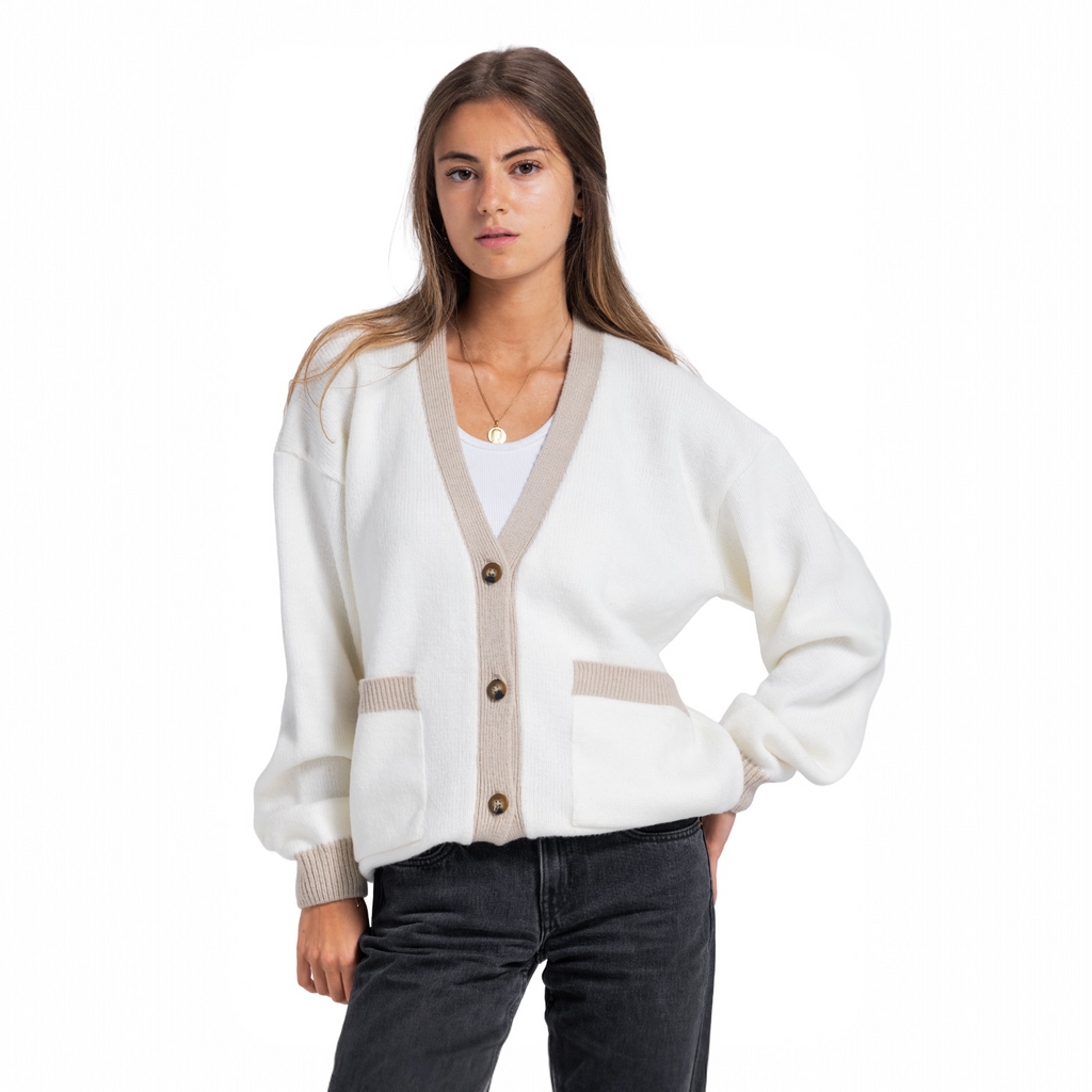 Two tone knit cardigan