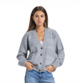 Gray knit cardigan